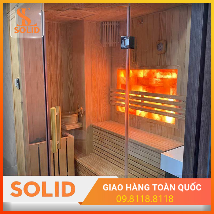 Phòng xông hơi khô đá muối 1,6×1,4×2,1m Thông Mỹ Phòng xông hơi khô đá muối 1,6×1,4×2,1m Thông Mỹ