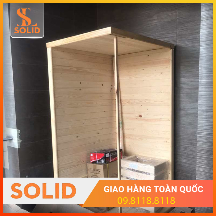 Phòng xông hơi khô gỗ thông kết hợp kính cường lực Phòng xông hơi khô gỗ thông kết hợp kính cường lực