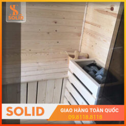 Phòng xông hơi khô gỗ thông kết hợp kính cường lực