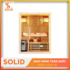 Phòng xông hơi đá muối gỗ thông Nhật 2 người 1,2mx1,2m