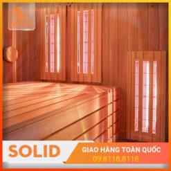 Phòng xông hơi đá muối hồng ngoại gỗ thông Mỹ