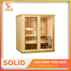 Phòng xông hơi khô đá muối gỗ thông 2 người