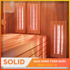 Phòng xông hơi khô đá muối hồng ngoại gỗ thông Mỹ 1m2x1m2