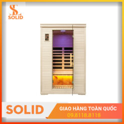 Phòng xông hơi khô đá muối hồng ngoại gỗ thông Nhật 1m2x1m2