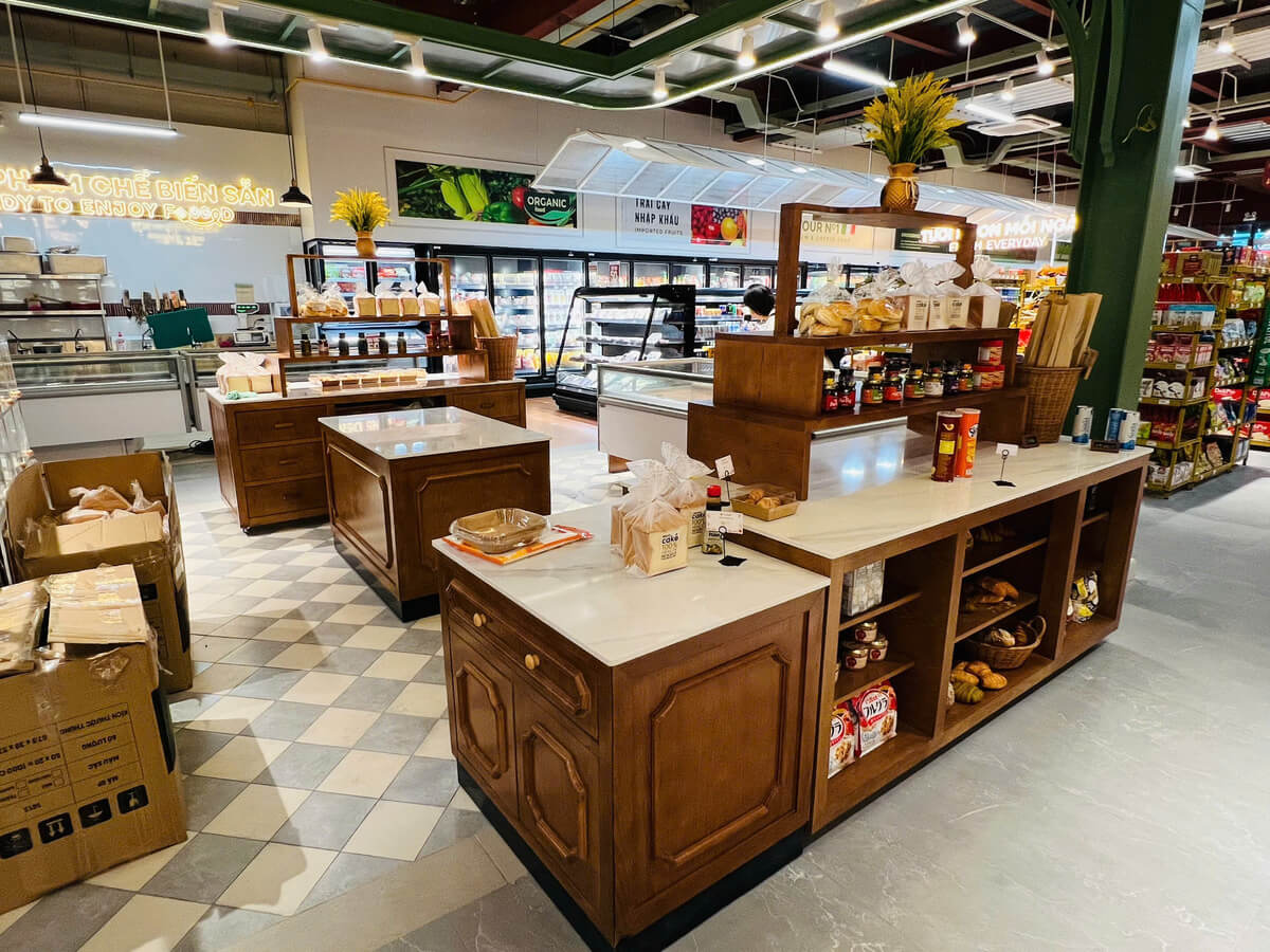 Hoàn thiện thi công siêu thị Mena Gourmet – CN Nguyễn Thị Thập, Quận 7 (1.500m²)