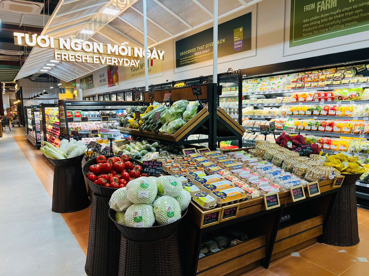 Hoàn thiện thi công siêu thị Mena Gourmet – CN Nguyễn Thị Thập, Quận 7 (1.500m²)